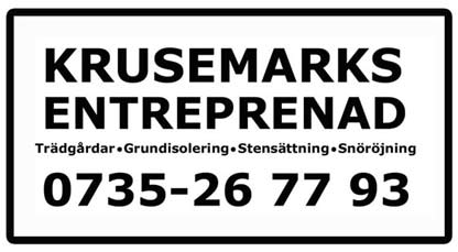 Krusemarks Entreprenad vi utför Entreprenadarbeten såsom t ex, markarbeten, trädgårdsarbeten, transporter, schaktning, stensttning, grundisolering, snrjning, www.krusemarksentreprenad.se